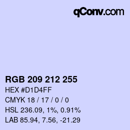 カラーコード: RGB 209 212 255 | qconv.com