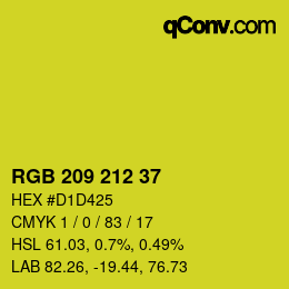 Color code: RGB 209 212 37 | qconv.com