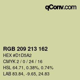 カラーコード: RGB 209 213 162 | qconv.com