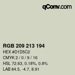 カラーコード: RGB 209 213 194 | qconv.com