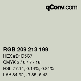 カラーコード: RGB 209 213 199 | qconv.com