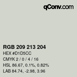 Color code: RGB 209 213 204 | qconv.com