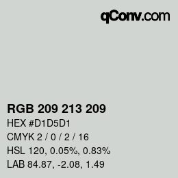 カラーコード: RGB 209 213 209 | qconv.com