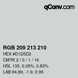 カラーコード: RGB 209 213 210 | qconv.com