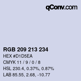Color code: RGB 209 213 234 | qconv.com