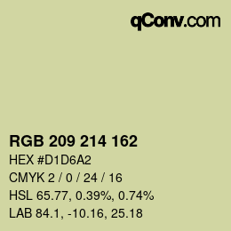 Color code: RGB 209 214 162 | qconv.com