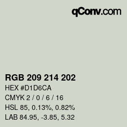 カラーコード: RGB 209 214 202 | qconv.com