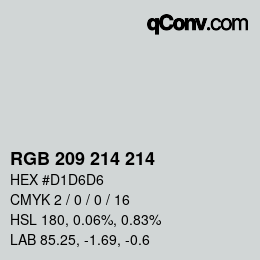 カラーコード: RGB 209 214 214 | qconv.com