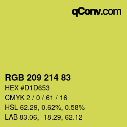 Color code: RGB 209 214 83 | qconv.com