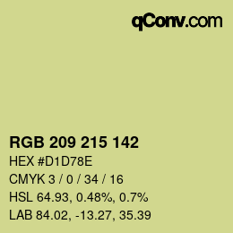 Color code: RGB 209 215 142 | qconv.com