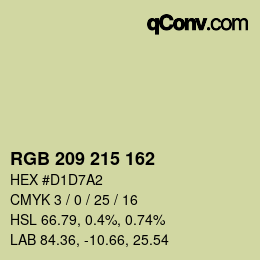 カラーコード: RGB 209 215 162 | qconv.com