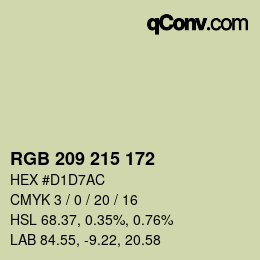 Color code: RGB 209 215 172 | qconv.com
