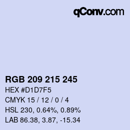 Color code: RGB 209 215 245 | qconv.com