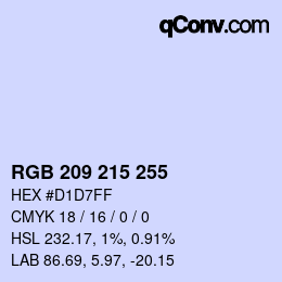 カラーコード: RGB 209 215 255 | qconv.com