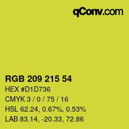 カラーコード: RGB 209 215 54 | qconv.com