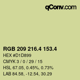 カラーコード: RGB 209 216.4 153.4 | qconv.com