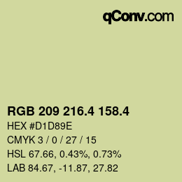 カラーコード: RGB 209 216.4 158.4 | qconv.com