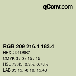 カラーコード: RGB 209 216.4 183.4 | qconv.com
