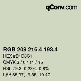 カラーコード: RGB 209 216.4 193.4 | qconv.com