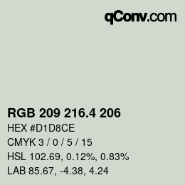 カラーコード: RGB 209 216.4 206 | qconv.com
