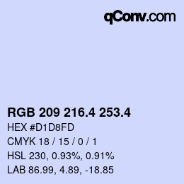 カラーコード: RGB 209 216.4 253.4 | qconv.com