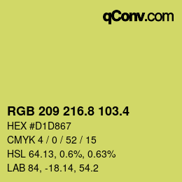 カラーコード: RGB 209 216.8 103.4 | qconv.com