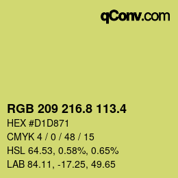 カラーコード: RGB 209 216.8 113.4 | qconv.com