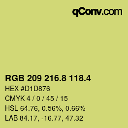 カラーコード: RGB 209 216.8 118.4 | qconv.com