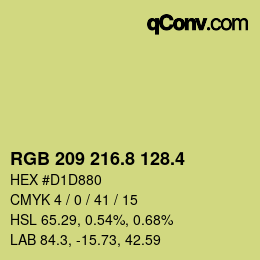 カラーコード: RGB 209 216.8 128.4 | qconv.com
