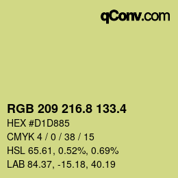 カラーコード: RGB 209 216.8 133.4 | qconv.com