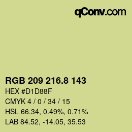 カラーコード: RGB 209 216.8 143 | qconv.com