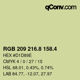 カラーコード: RGB 209 216.8 158.4 | qconv.com