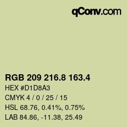 カラーコード: RGB 209 216.8 163.4 | qconv.com