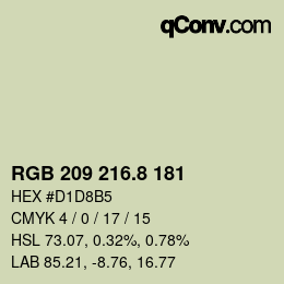 カラーコード: RGB 209 216.8 181 | qconv.com