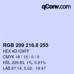 Color code: RGB 209 216.8 255 | qconv.com