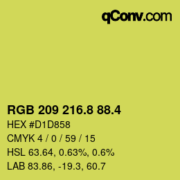 カラーコード: RGB 209 216.8 88.4 | qconv.com