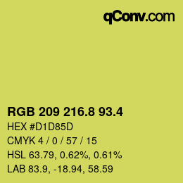 カラーコード: RGB 209 216.8 93.4 | qconv.com