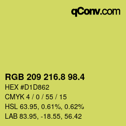 カラーコード: RGB 209 216.8 98.4 | qconv.com