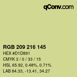 Color code: RGB 209 216 145 | qconv.com
