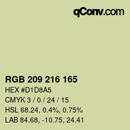Color code: RGB 209 216 165 | qconv.com