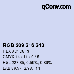 Color code: RGB 209 216 243 | qconv.com