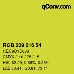 Color code: RGB 209 216 54 | qconv.com