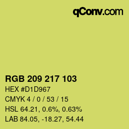 Color code: RGB 209 217 103 | qconv.com