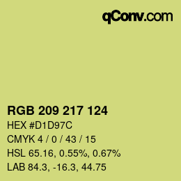 カラーコード: RGB 209 217 124 | qconv.com