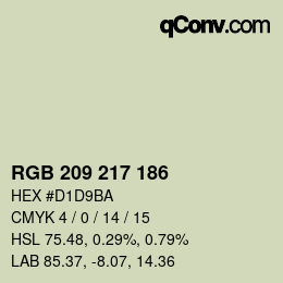 Color code: RGB 209 217 186 | qconv.com