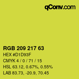 Color code: RGB 209 217 63 | qconv.com