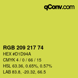 Color code: RGB 209 217 74 | qconv.com
