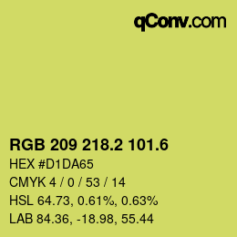 カラーコード: RGB 209 218.2 101.6 | qconv.com