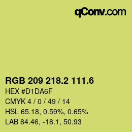 カラーコード: RGB 209 218.2 111.6 | qconv.com