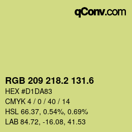 カラーコード: RGB 209 218.2 131.6 | qconv.com